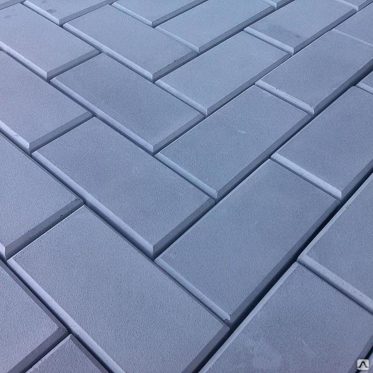 Тротуарная плитка Кирпичик 100х200х55 цвет синий