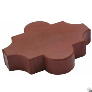 Тротуарная плитка Клевер 270х223х40 цвет коричневый