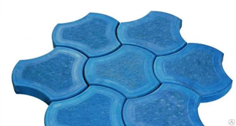 Тротуарная плитка Медуза тонкая 300х300х45 цвет синий