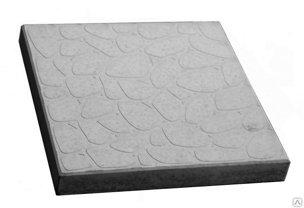 Тротуарная плитка Галька 400х400х50 цвет серый
