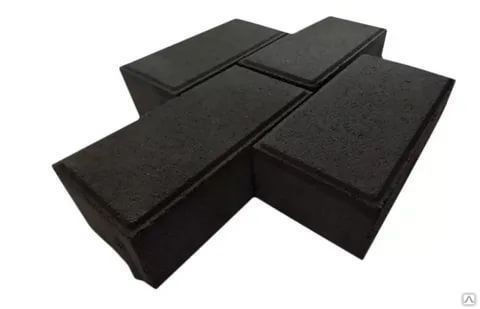 Тротуарная плитка Кирпичик 100х200х55 цвет чёрный