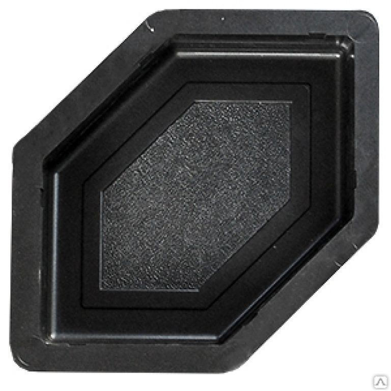 Тротуарная плитка Мозайка шестиугольная 235х140х45 цвет чёрный
