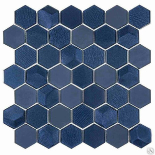 Тротуарная плитка Мозайка шестиугольная 235х140х45 цвет синий 