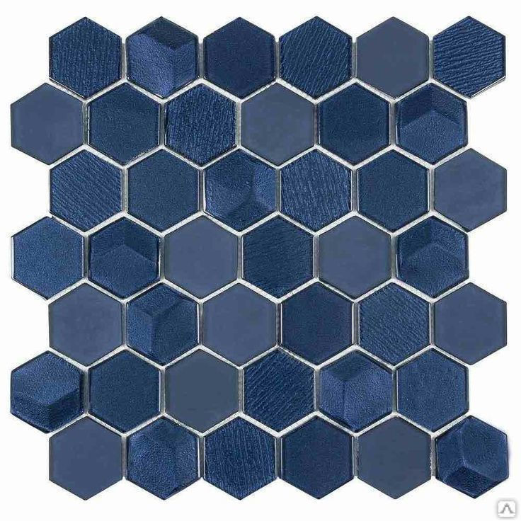 Тротуарная плитка Мозайка шестиугольная 235х140х45 цвет синий