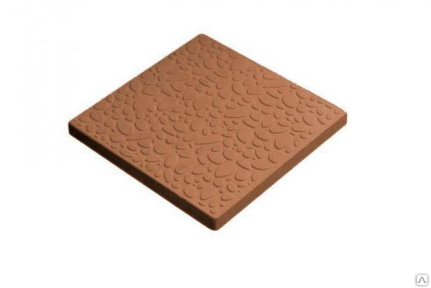 Тротуарная плитка Мелкая галька 300х300х30 цвет коричневый