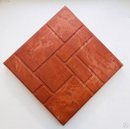 Тротуарная плитка полимер-песчаная 330х330х35 цвет красный