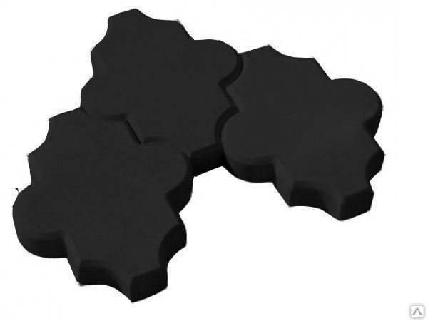 Тротуарная плитка Клевер 270х223х40 цвет чёрный