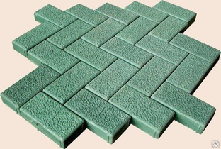 Тротуарная плитка Кирпичик 200х100х45 цвет зелёный
