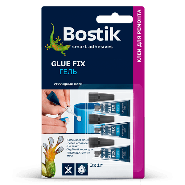 Секундный Bostik GLUE FIX гель 1г*3шт